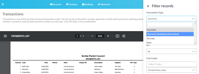 Payment Approval Report