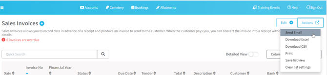 Sales Invoices Email